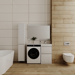 Style Line Мебель для ванной Даллас 110 Люкс R, белая PLUS	 – фотография-3